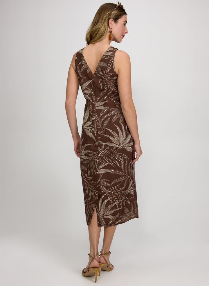 Leaf Print Midi Dress