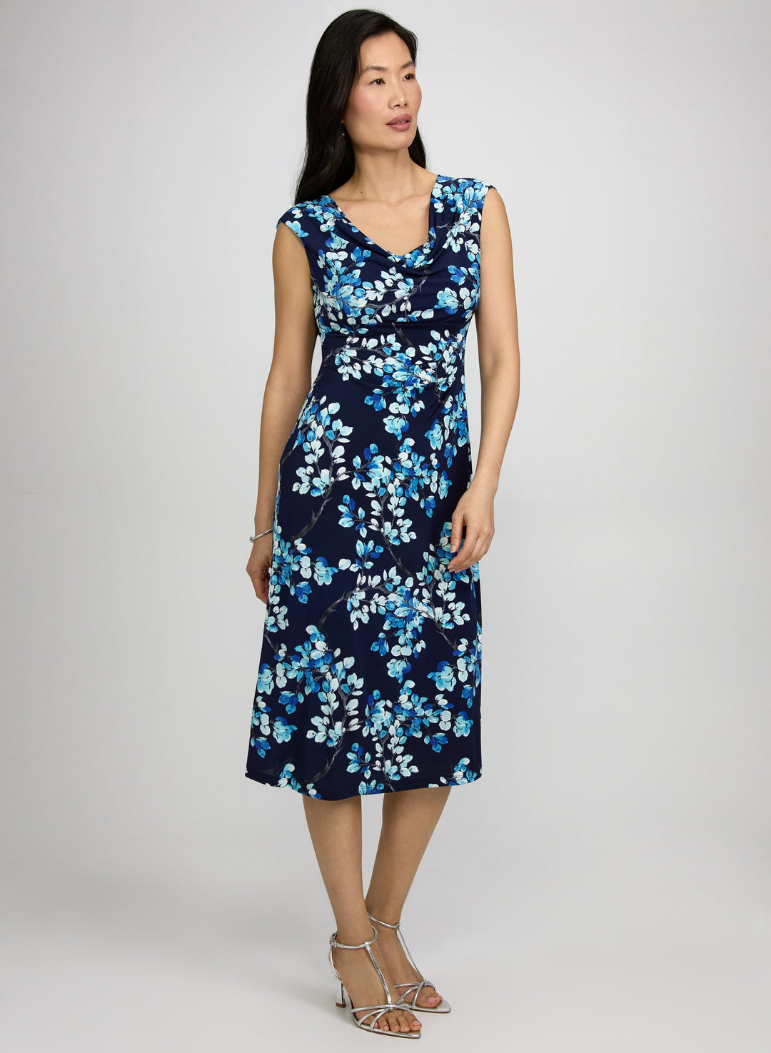 Floral Cowl Neck Dress