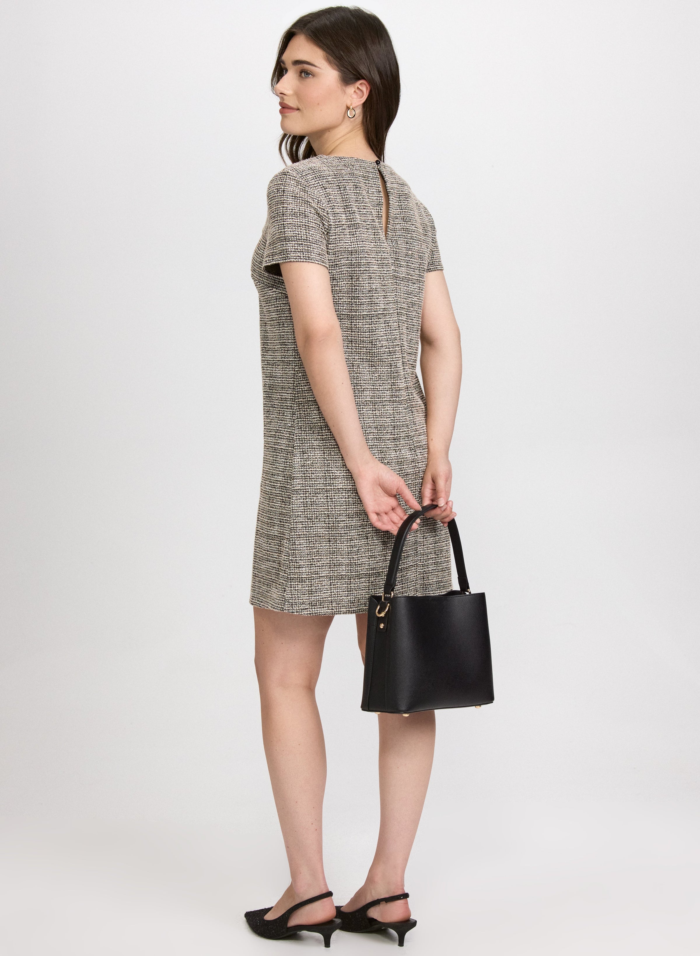 Embellished Tweed Dress