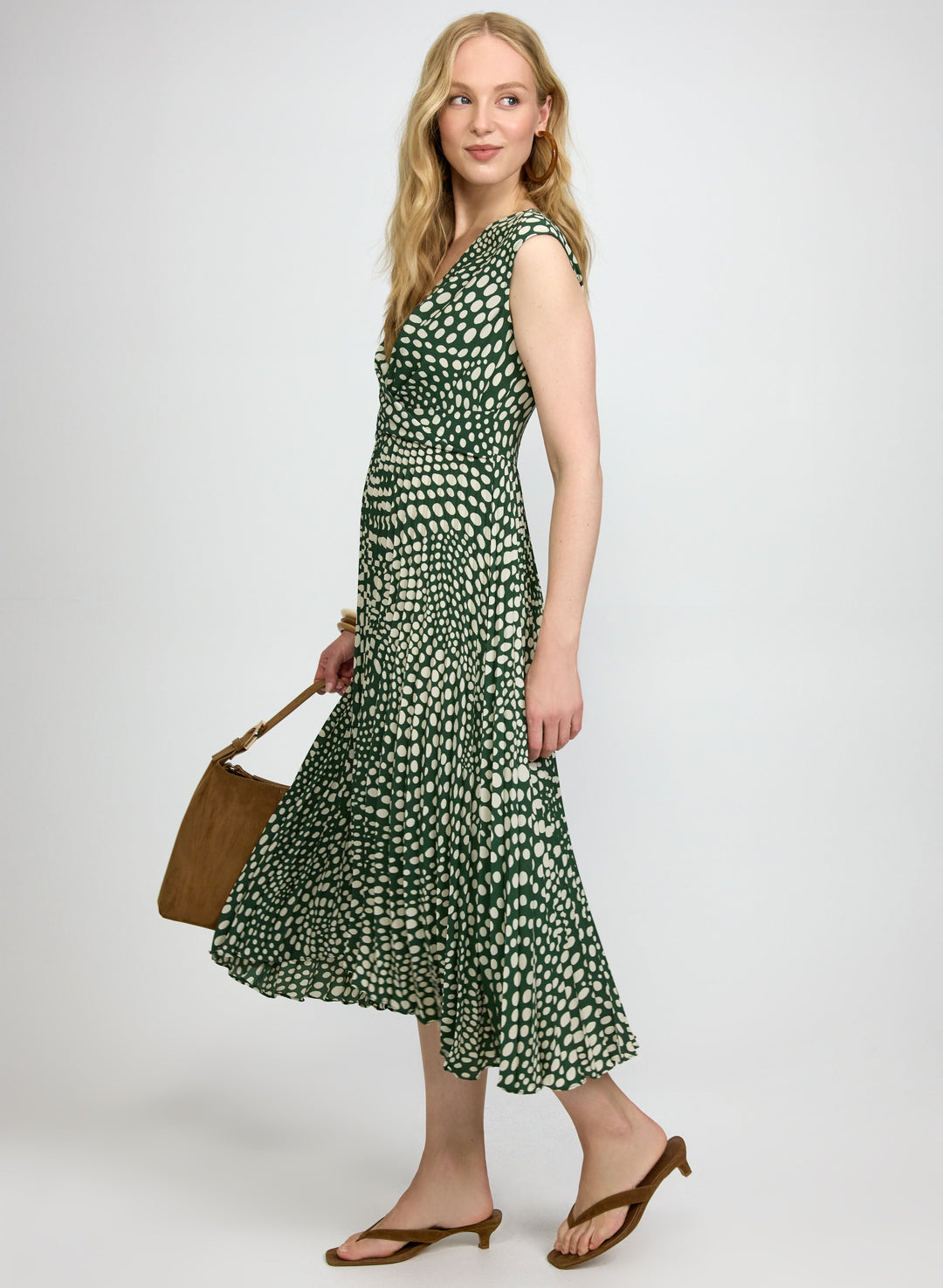 Dot Print Midi Dress