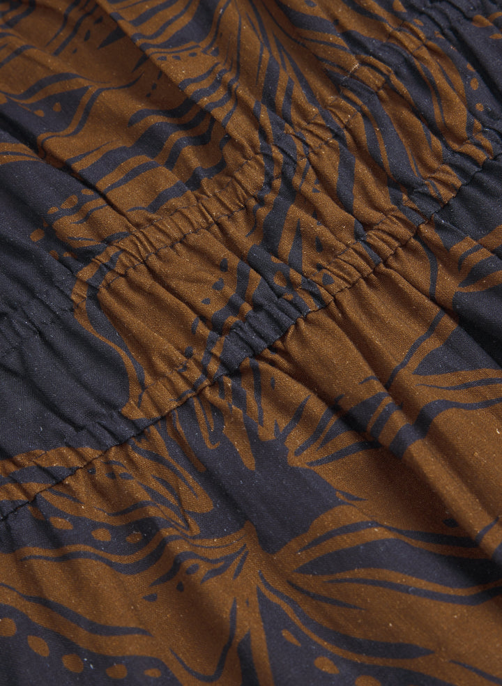 Leaf Print Maxi Dress