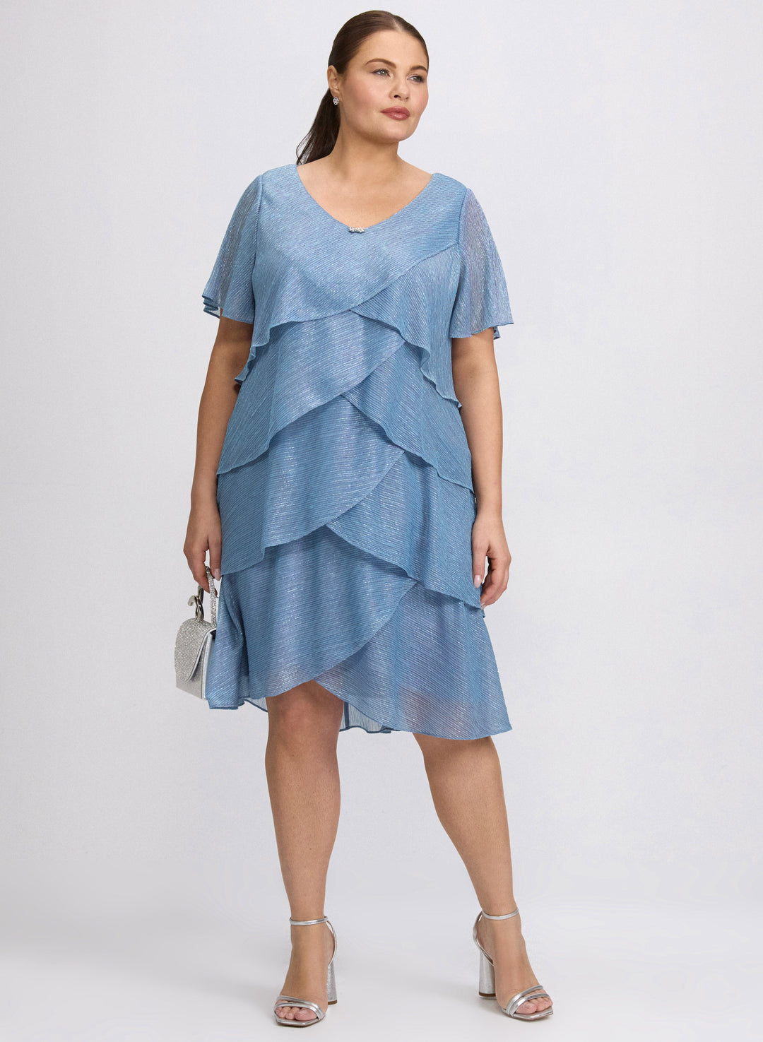 Layered Metallic Dress