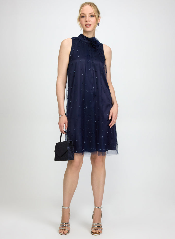 Tonal Pearl Embellished Dress