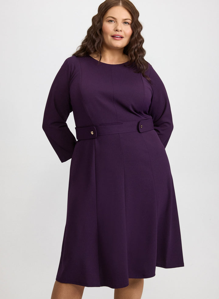 Buttoned-Tab Detail Dress