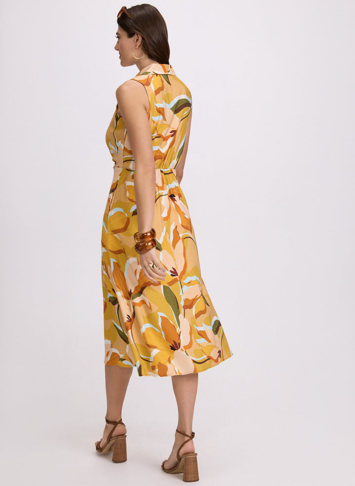 Floral Linen-Blend Dress