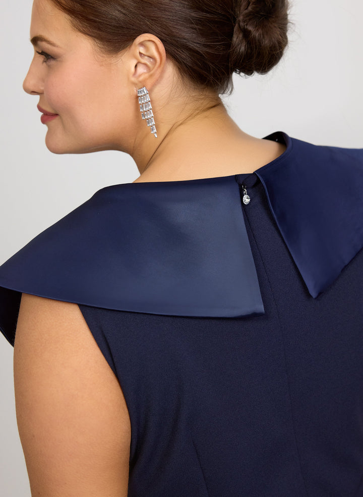 Tuxedo Satin Collar Dress