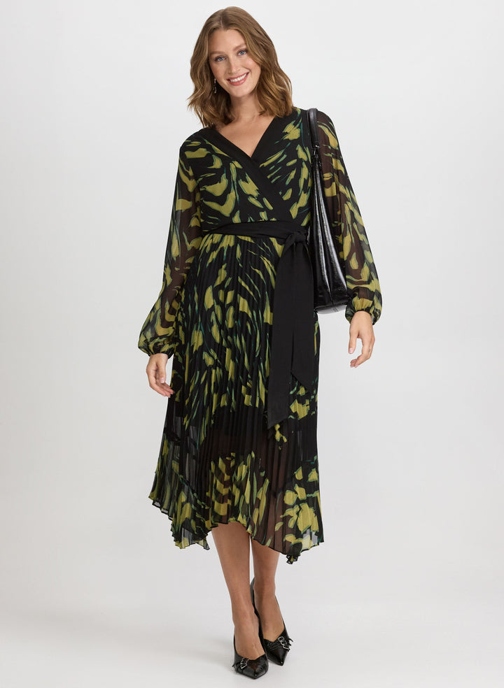 Pleated Chiffon Dress