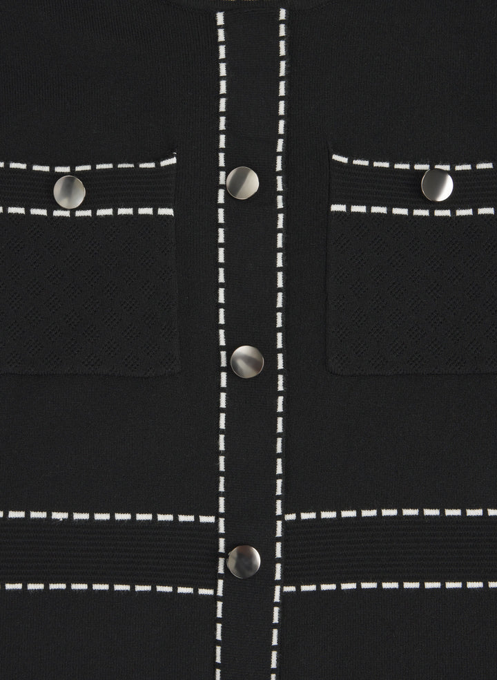 Contrast Stitch Sweater Dress