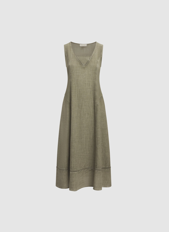 Linen-Blend Dress