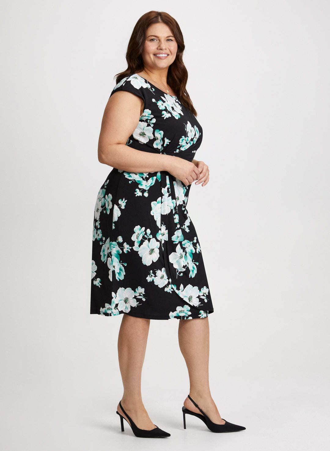Ruched Waist Floral Dress