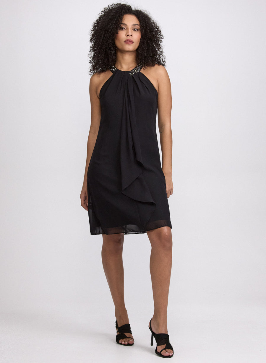 Beaded Halter Neck Dress - Short