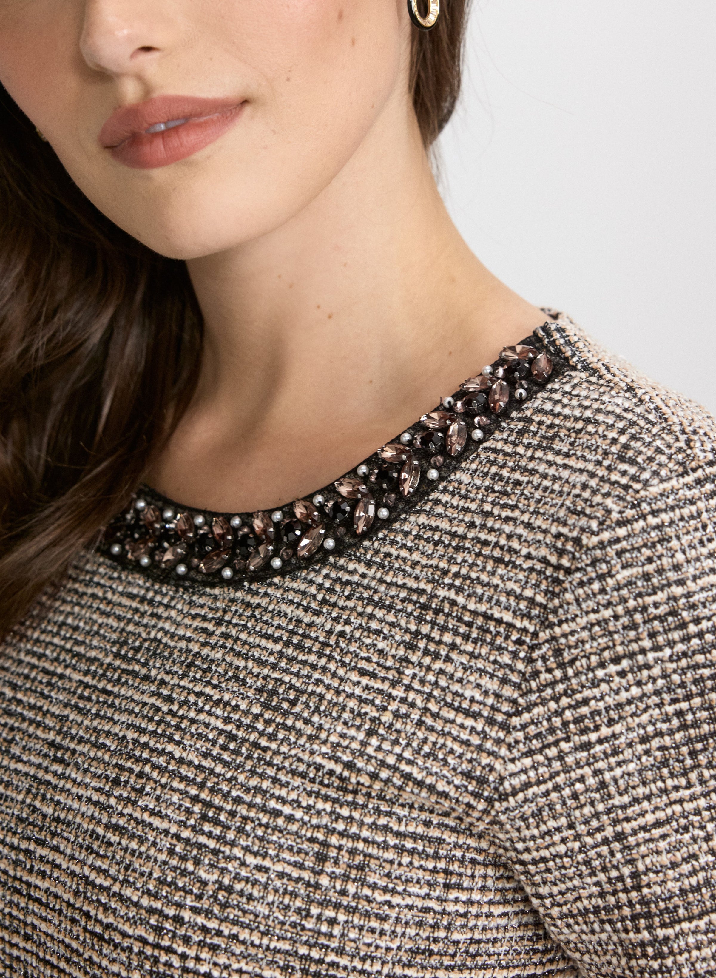 Embellished Tweed Dress