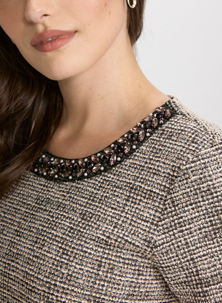 Embellished Tweed Dress