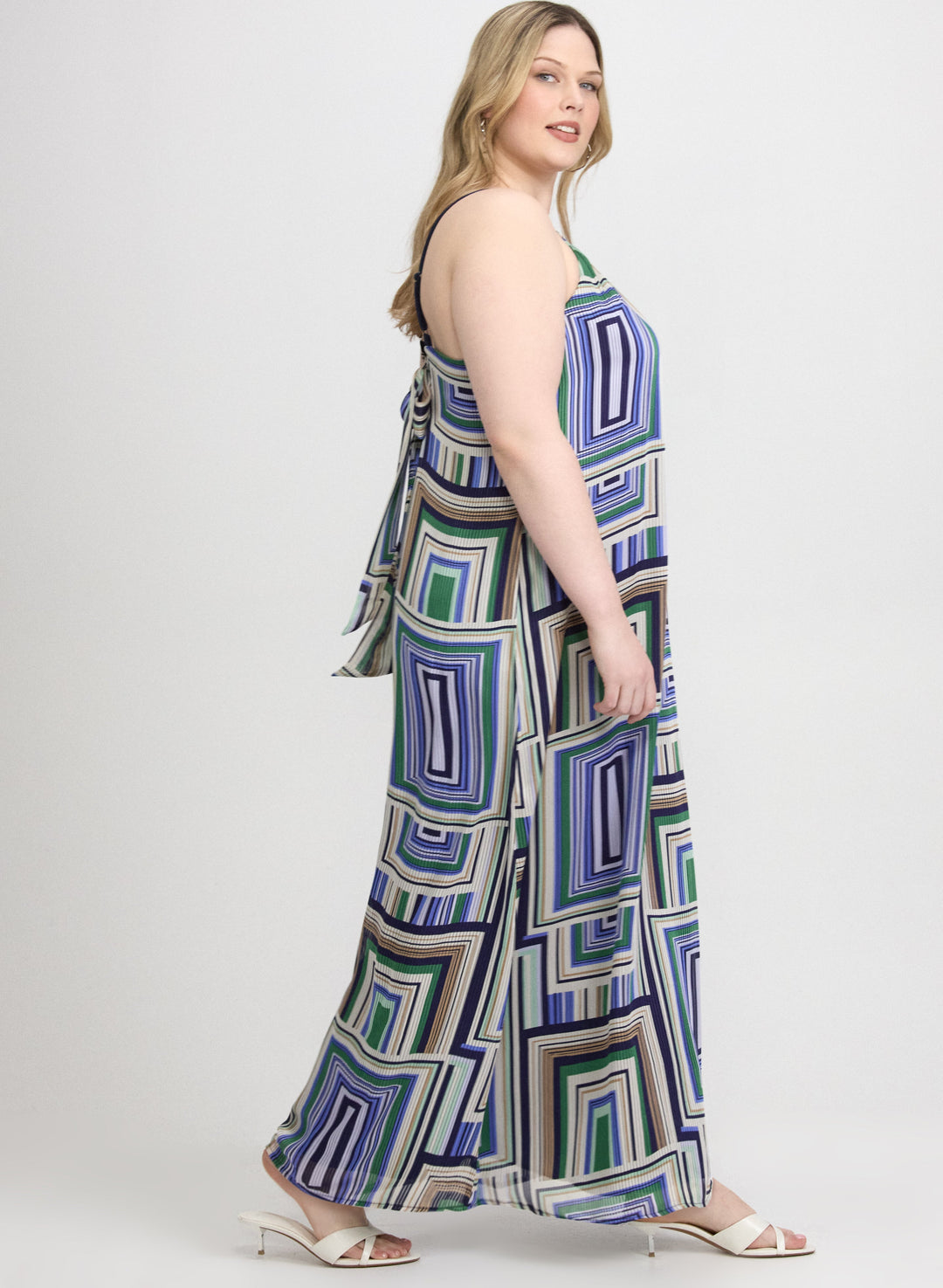 Geometric Halter Neck Dress