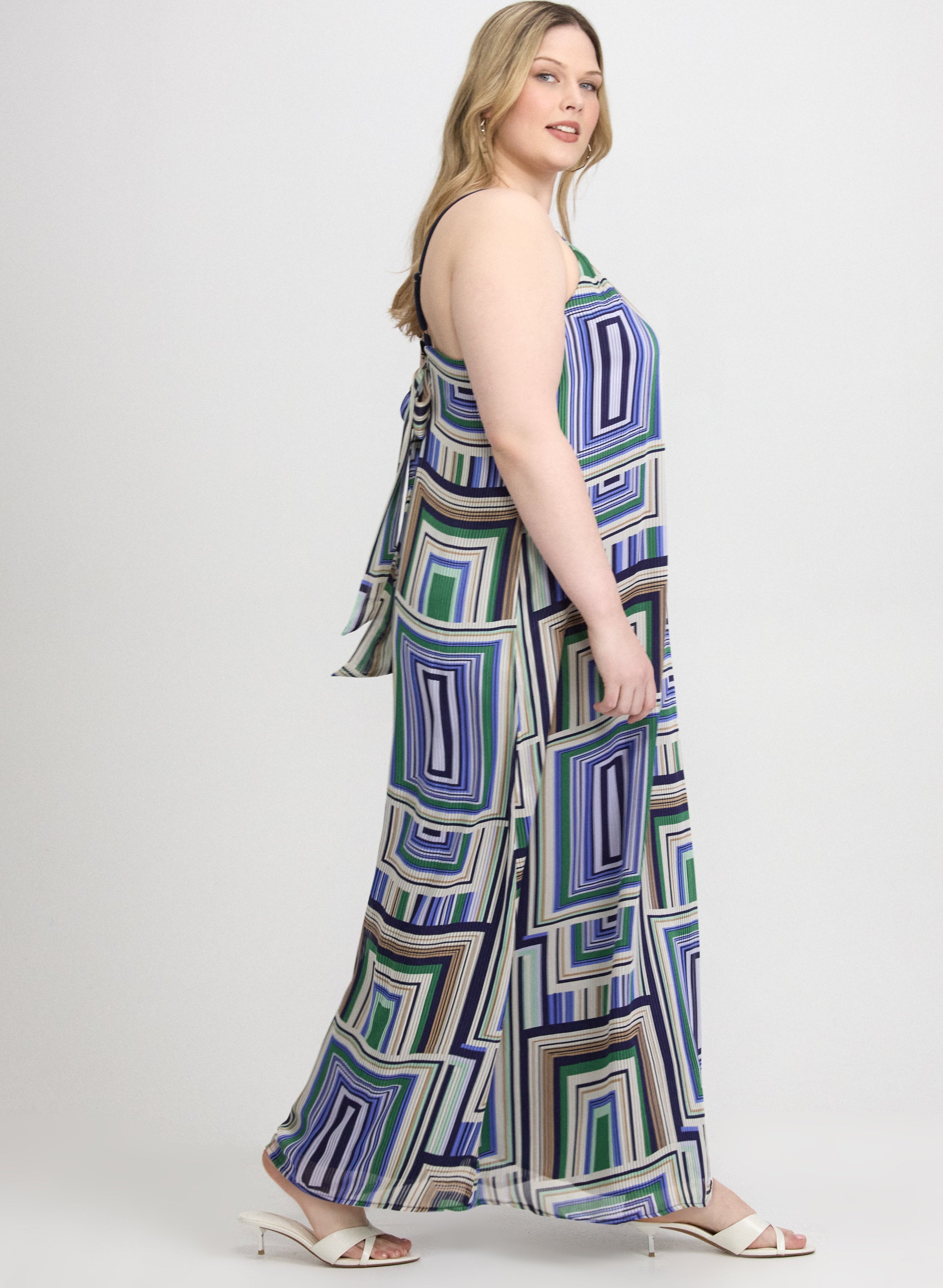 Geometric Halter Neck Dress