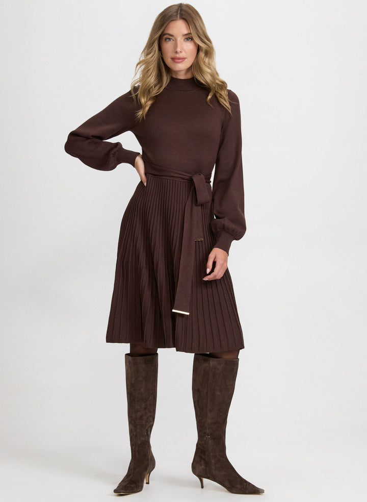 Pleated Sweater Dress
