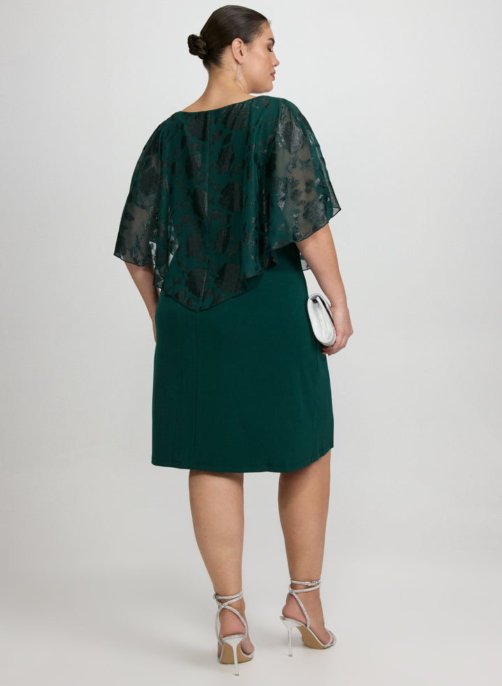 Floral Capelet Overlay Dress