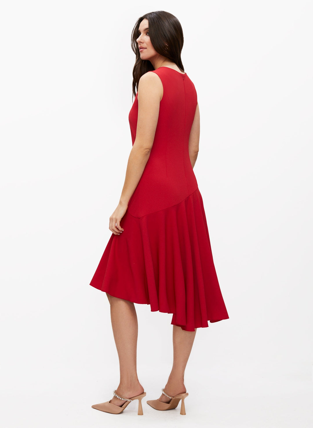 High-Low Ruche Detail Dress