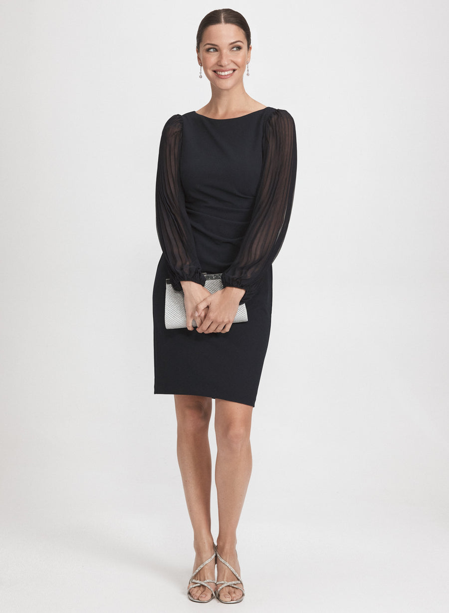 Pleated Sleeve Dress