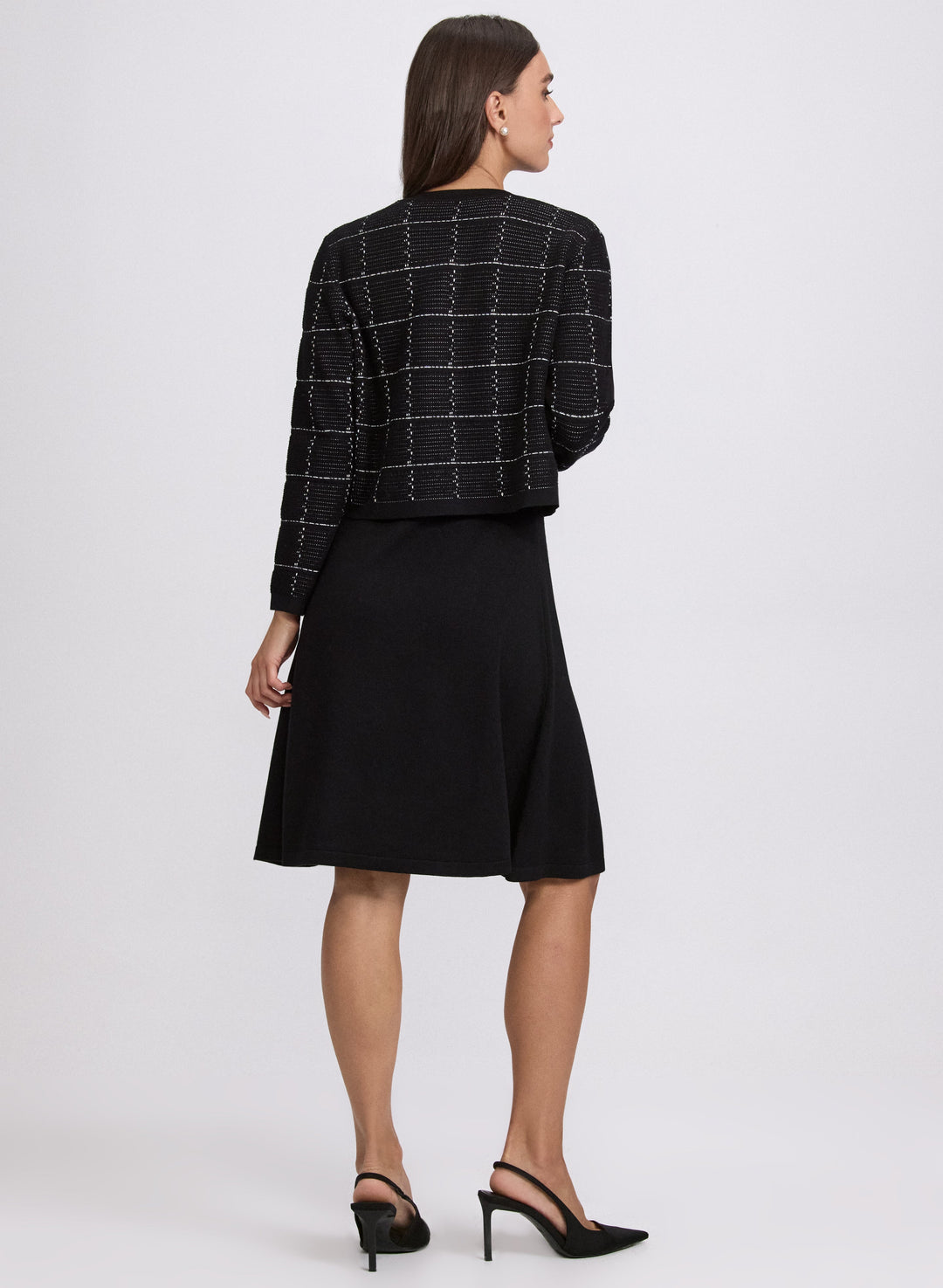Plaid Jacket & Knit Dress