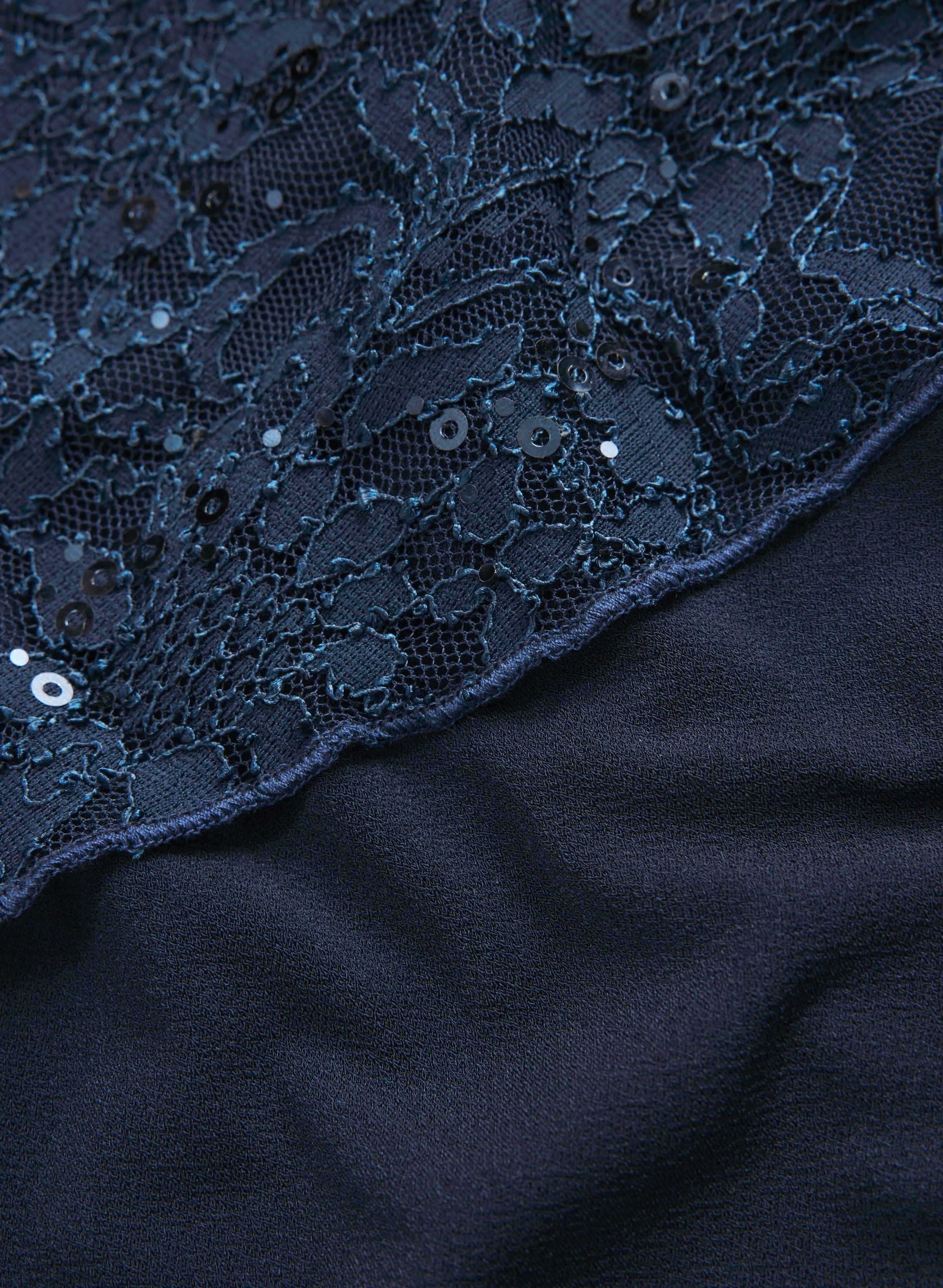 Compli K - Sequined Lace Capelet Dress