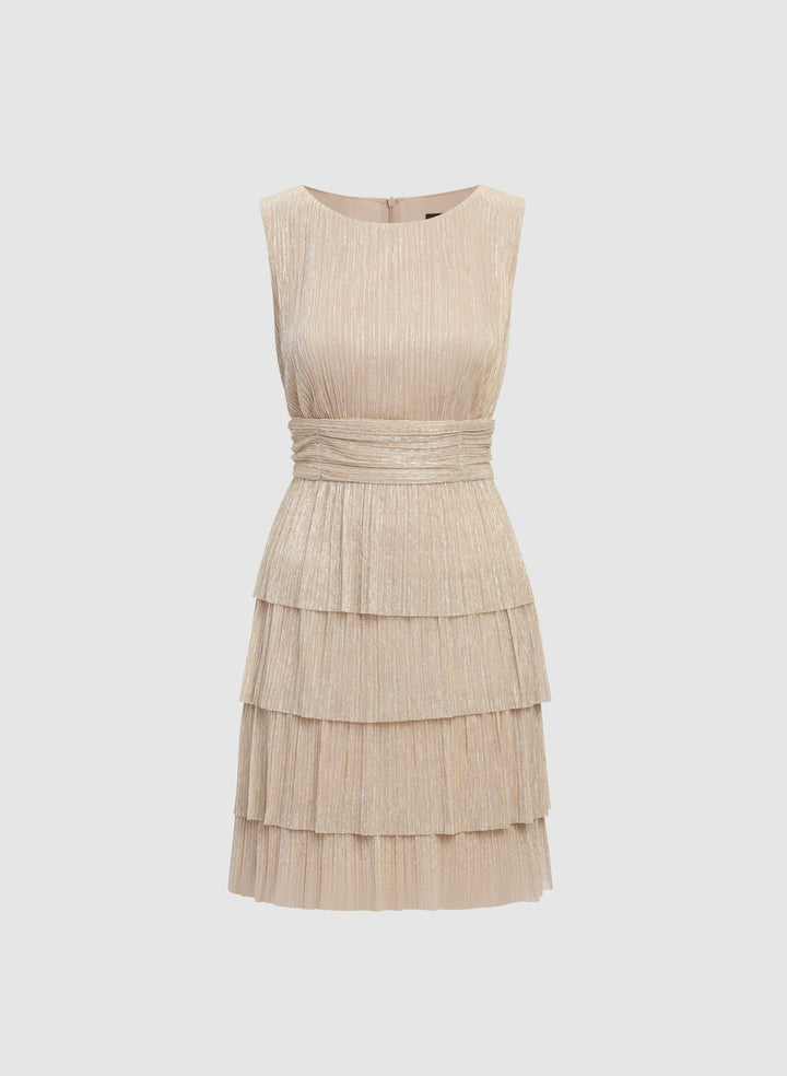 Tiered Metallic Dress