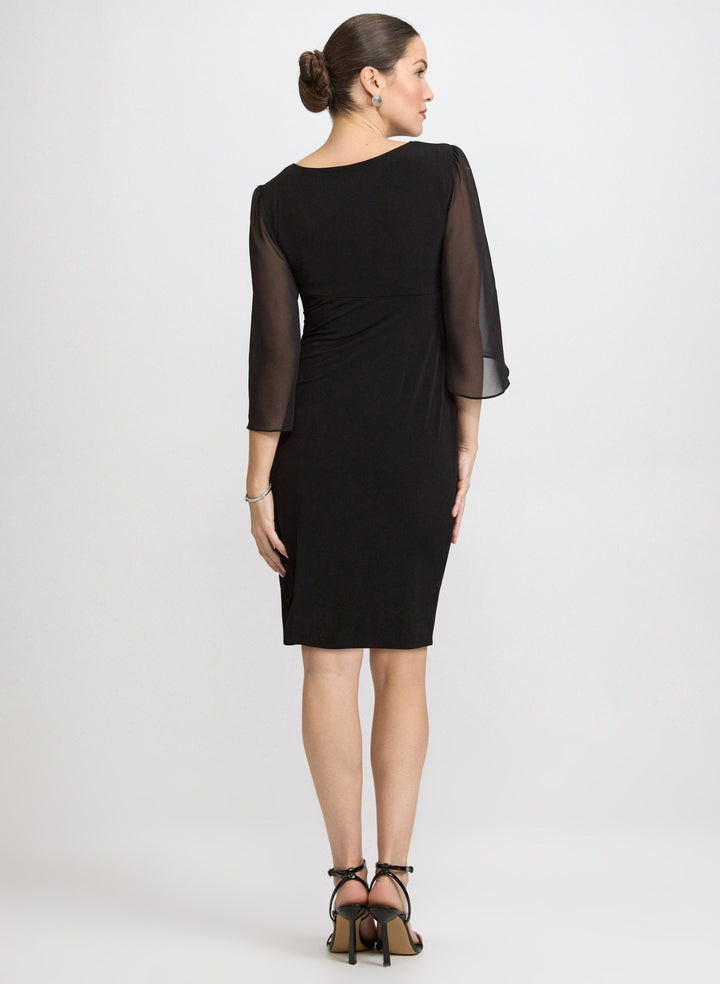 Chiffon Cape Sleeve Dress