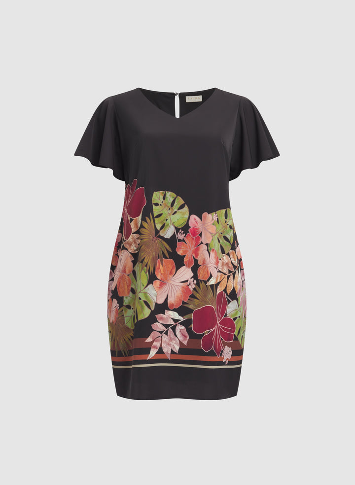 Tropical Placement Print Dress