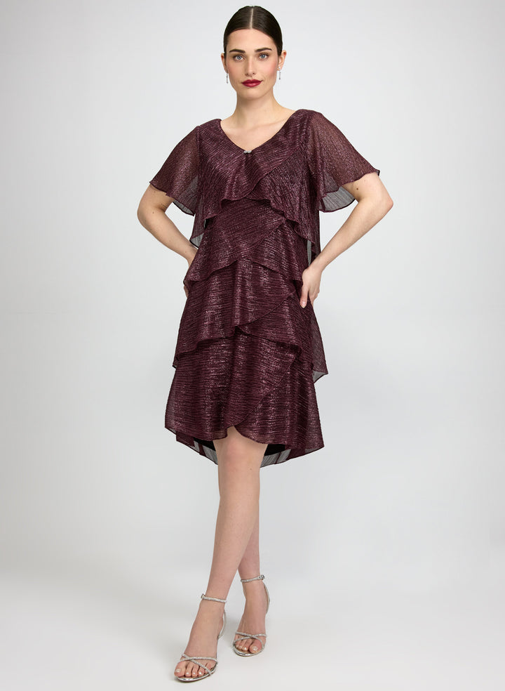 Tiered Metallic Dress