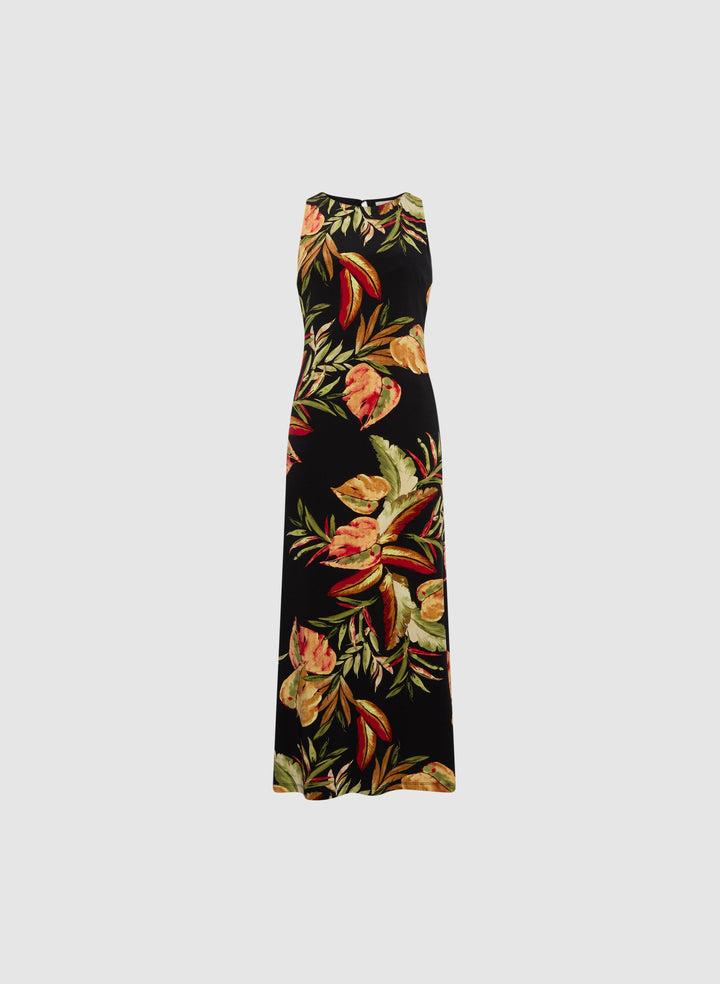 Tropical Print Maxi Dress