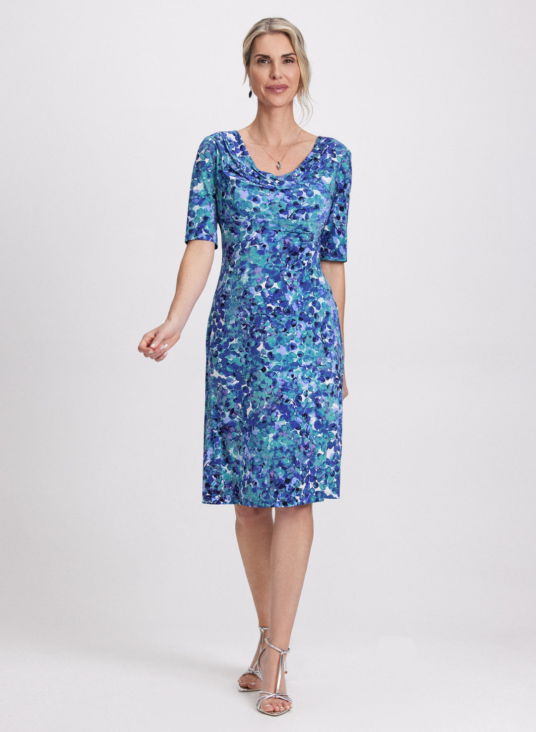 Floral Cowl Neck Dress