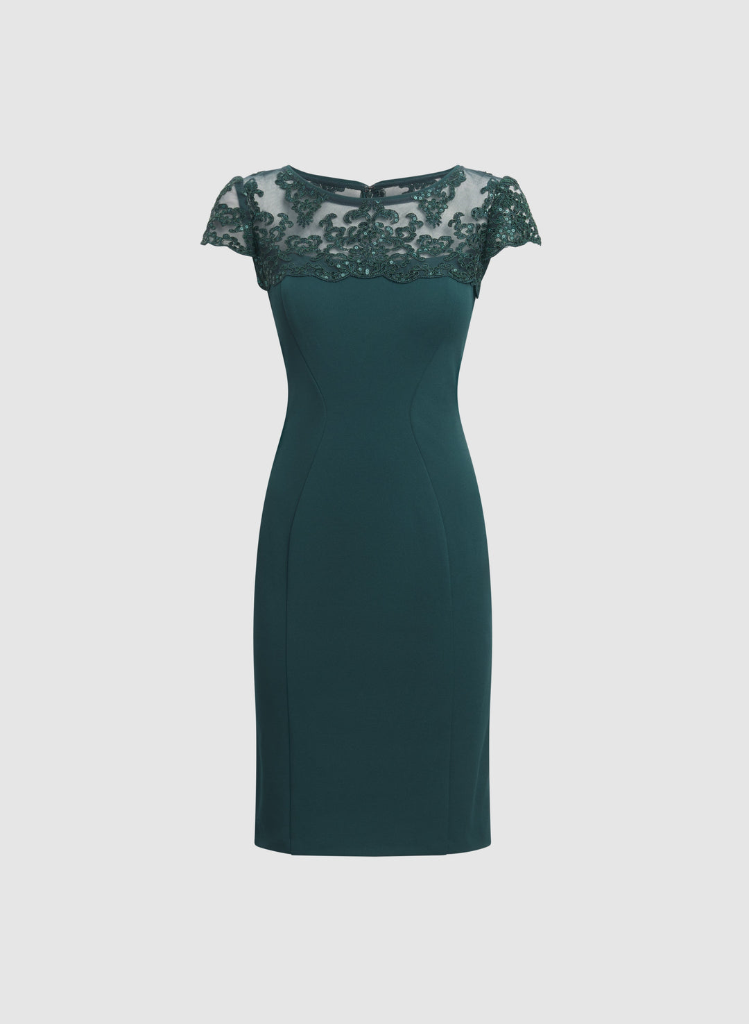 Sequined Lace Yoke Dress