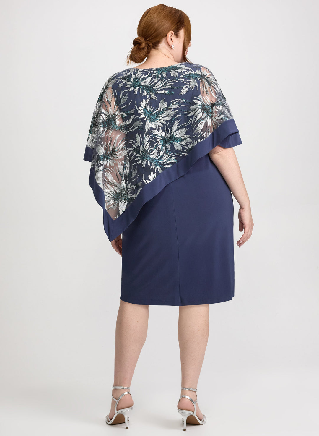 Floral Capelet Overlay Dress