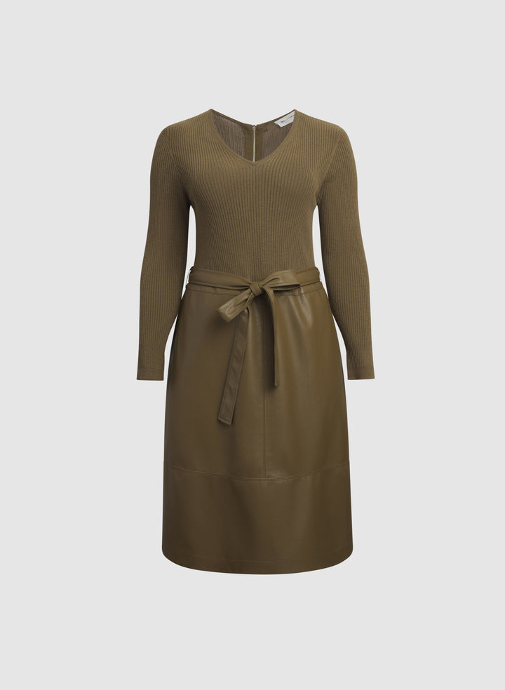 Melanie Lyne - Knit & Vegan Leather Dress