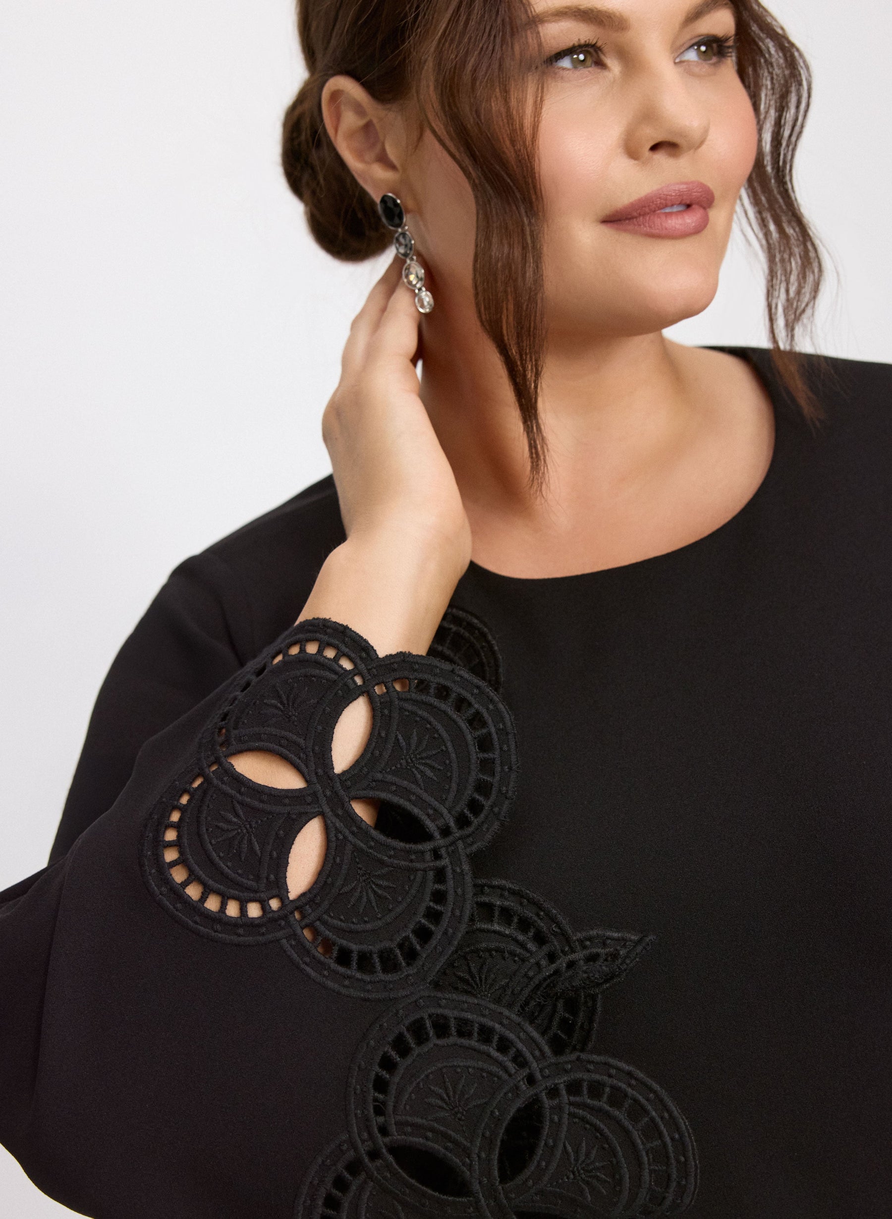Embroidered Sleeve Dress