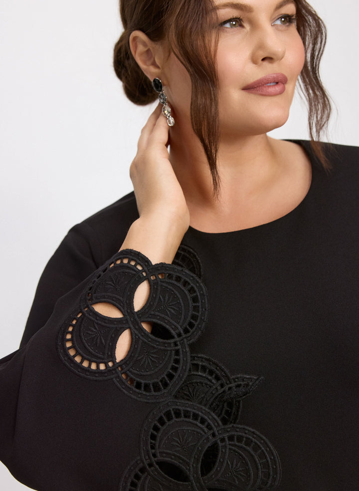 Embroidered Sleeve Dress