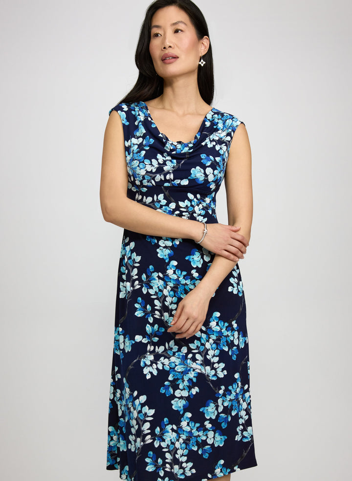 Floral Cowl Neck Dress