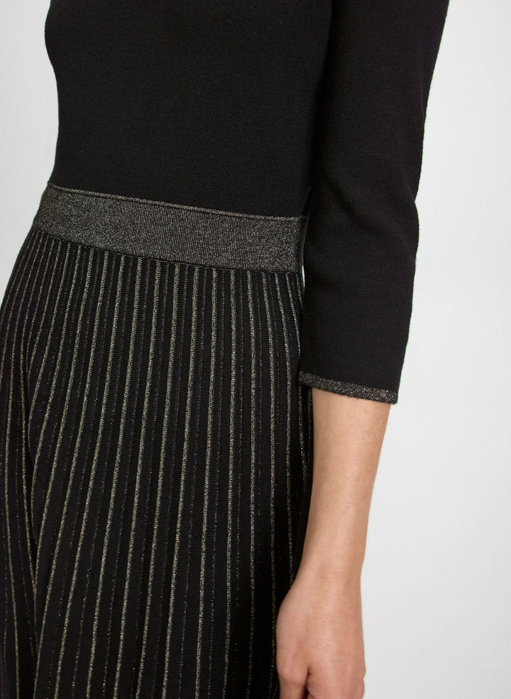 Pleated Metallic Dress