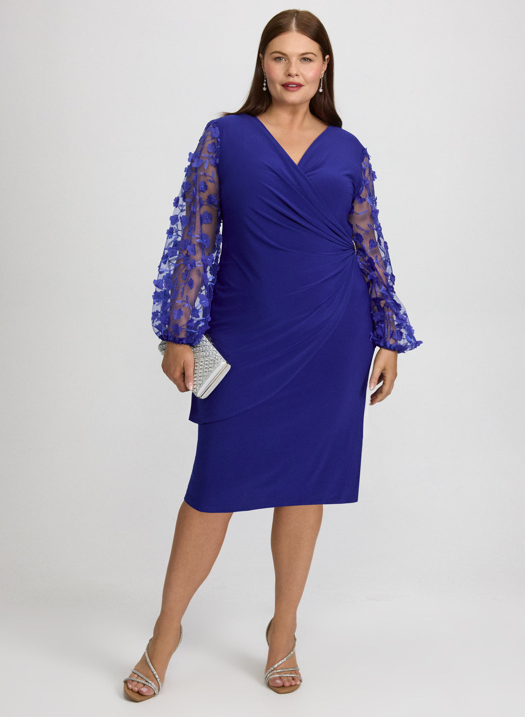 Floral Applique Sleeve Dress