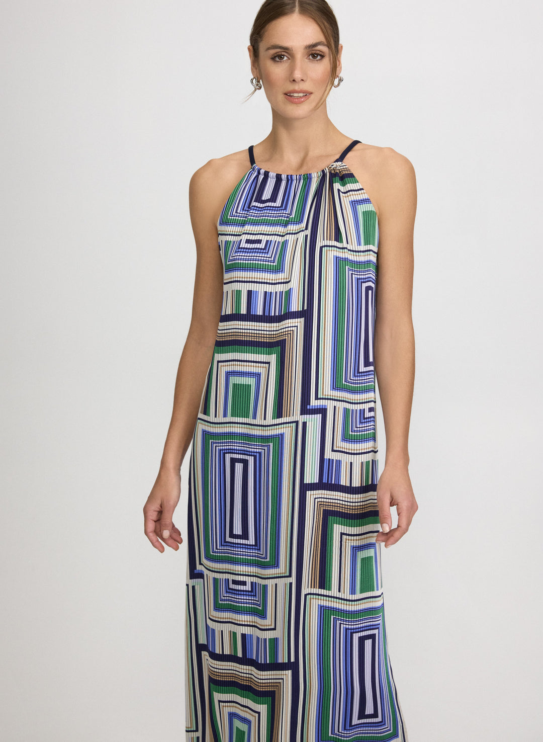 Geometric Halter Neck Dress