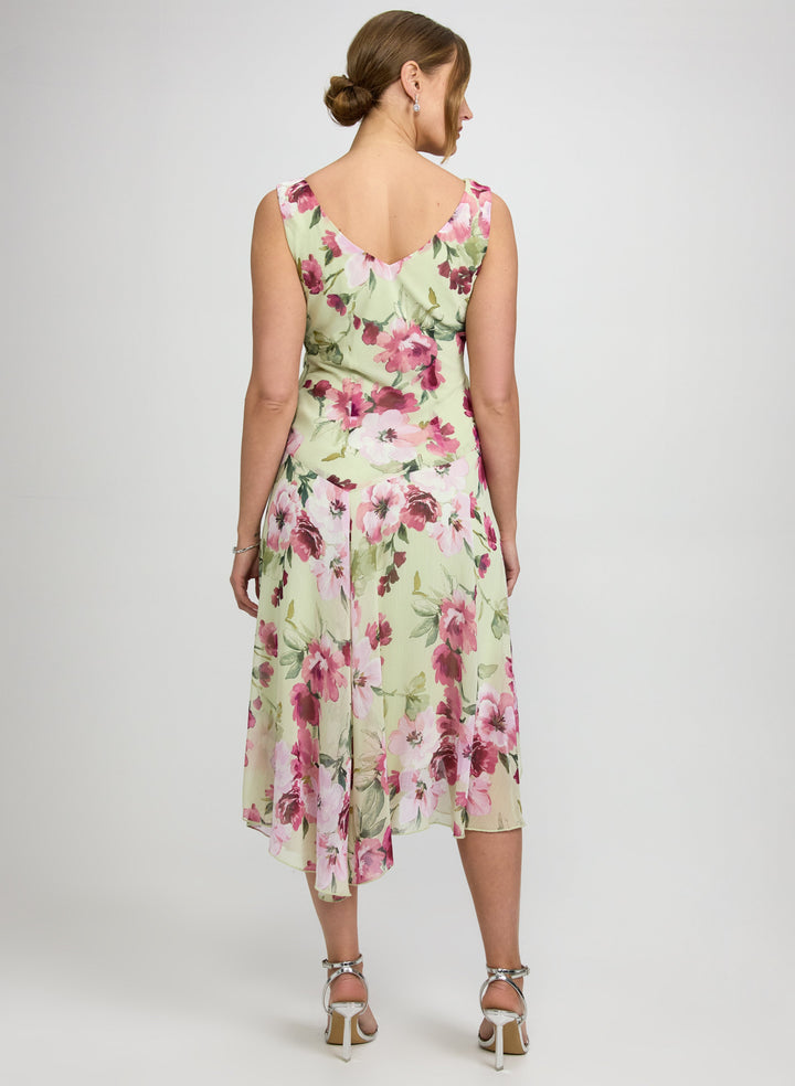 Floral Chiffon Midi Dress