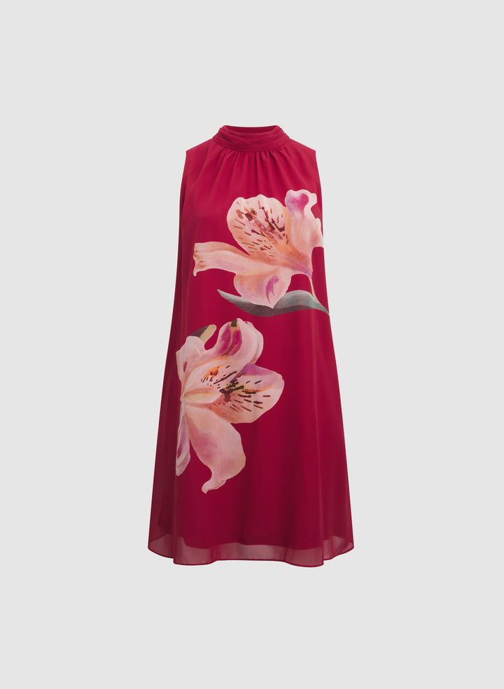 Lily Print Chiffon Dress