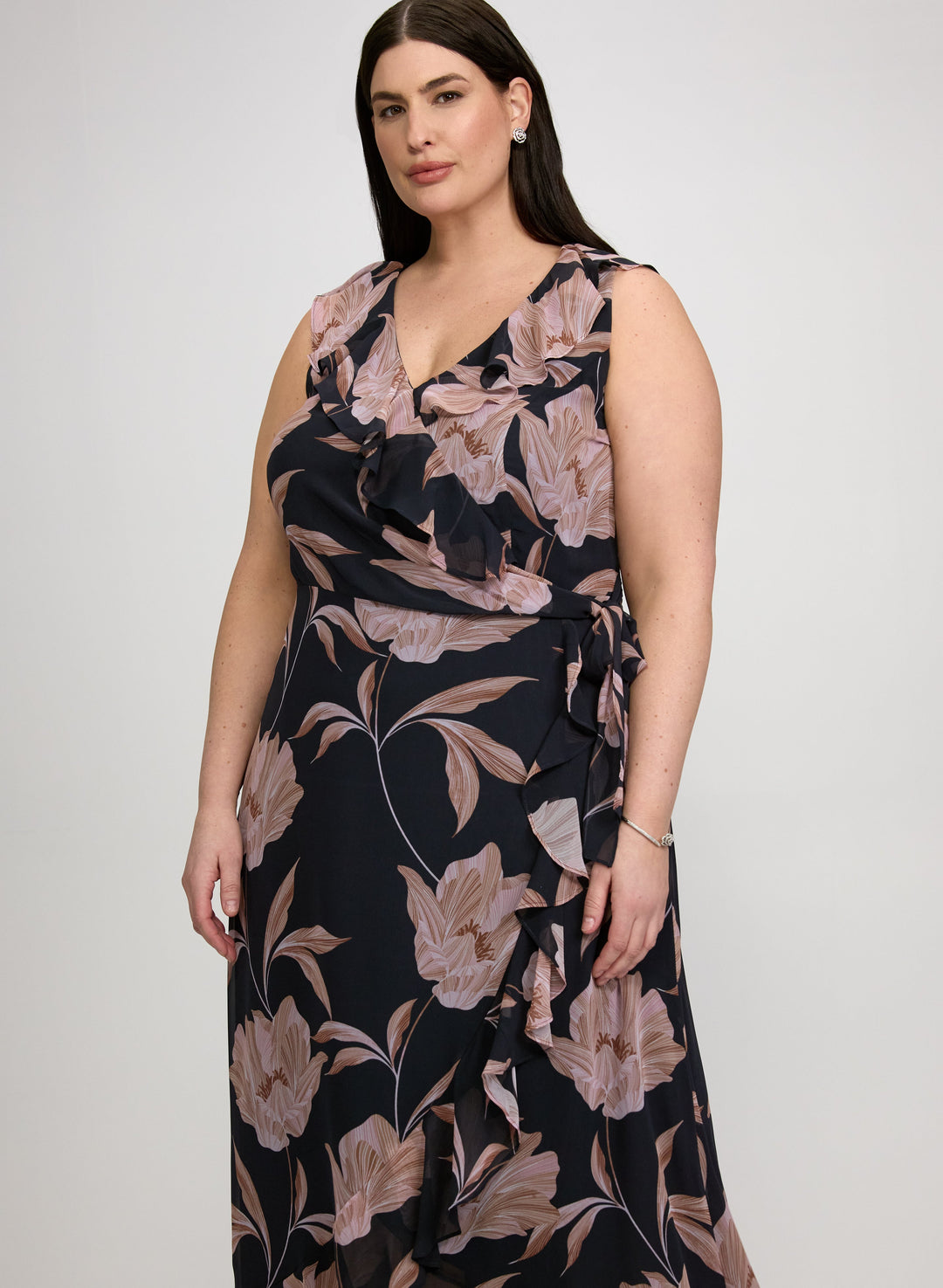 Floral Chiffon Midi Dress