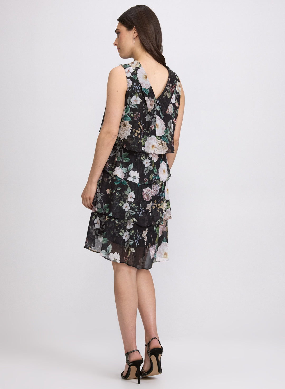 Floral Pattern Tiered Dress