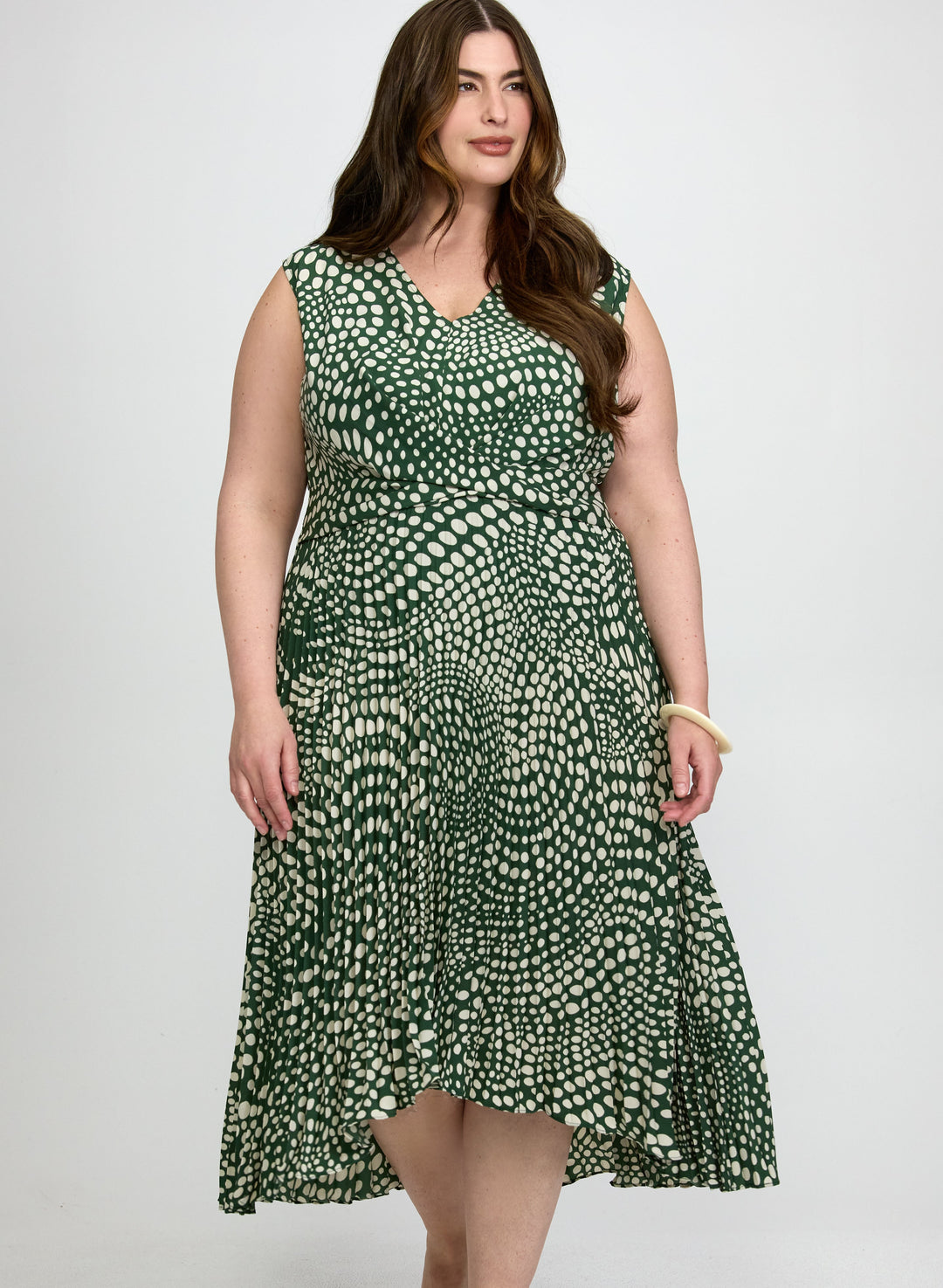 Dot Print Midi Dress