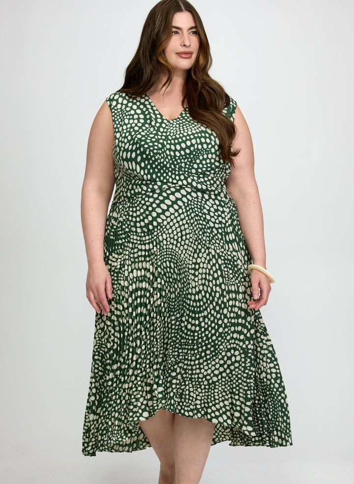 Dot Print Midi Dress