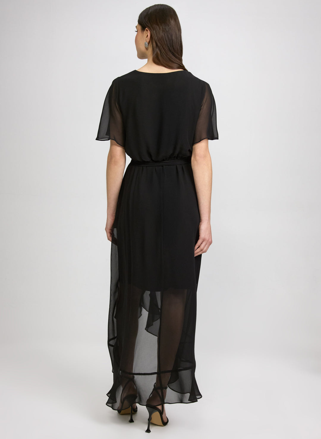 Chiffon Wrap-Style Dress