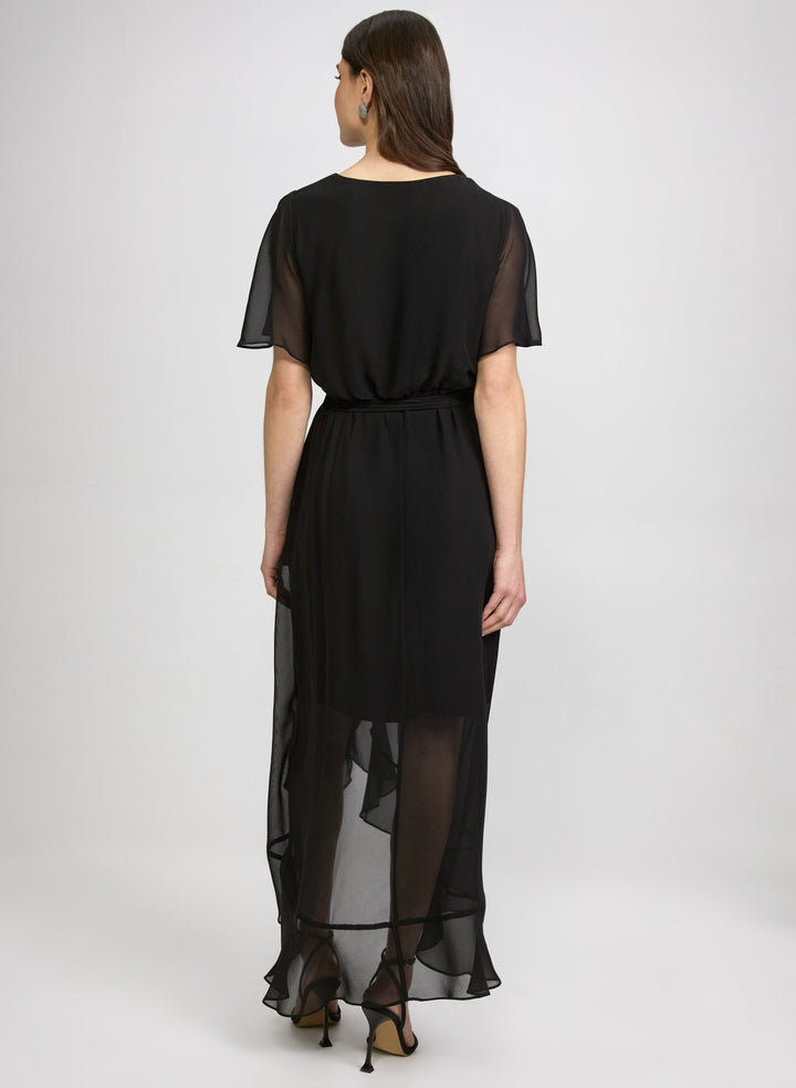Chiffon Wrap-Style Dress