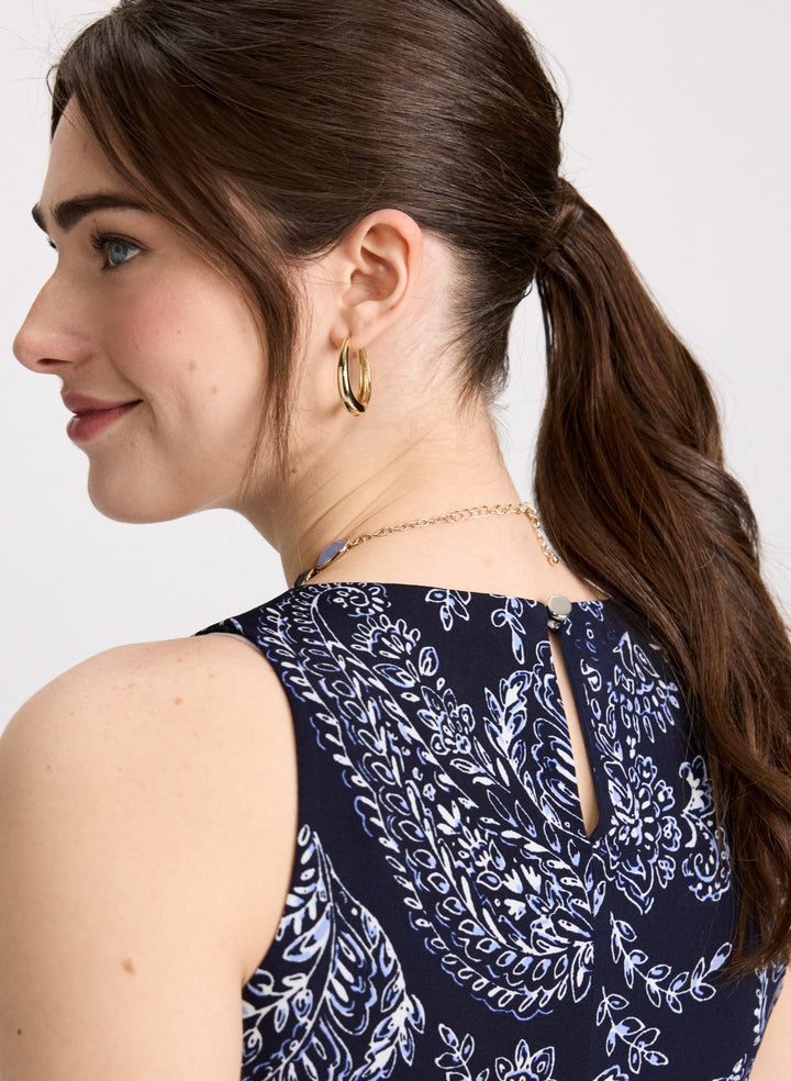 Long Paisley Print Dress