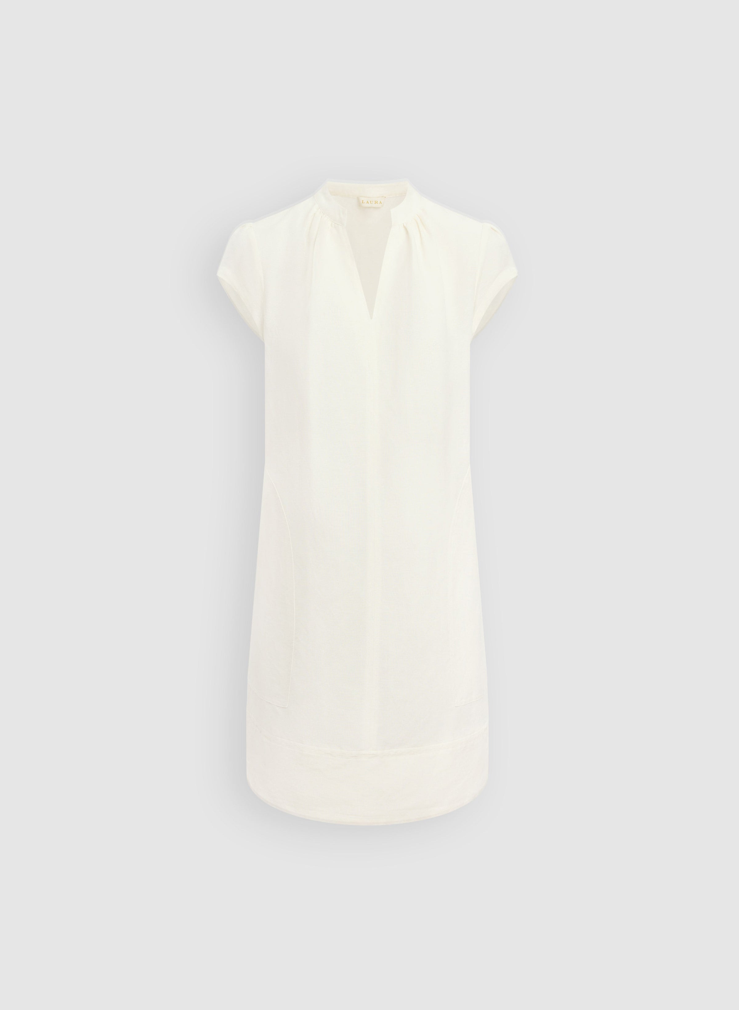 Straight Linen-Blend Dress